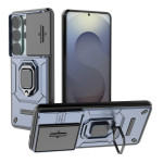 Хибриден гръб със стойка и слайдър за камера за Samsung Galaxy S26 Ultra - тъмно син