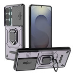 Хибриден гръб със стойка и слайдър за камера за Samsung Galaxy S26 Ultra - тъмно лилав