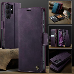Кожен калъф страничен flip марка CASEME за Samsung Galaxy S26 Ultra &ndash; лилав