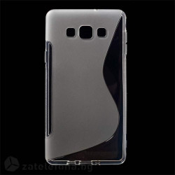 Силиконов калъф за Samsung Galaxy A7 със S-образен дизайн  - прозрачен