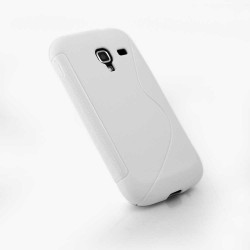 Силиконов калъф за Samsung Galaxy Ace 2 със S-образен дизайн - бял