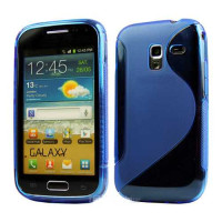 Силиконов калъф за Samsung Galaxy Ace 2 със S-образен дизайн - тъмно син
