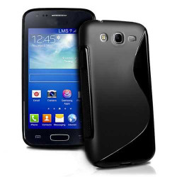 Силиконов калъф за Samsung Galaxy Ace 3 със S-образен дизайн - черен