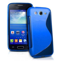 Силиконов калъф за Samsung Galaxy Ace 3 със S-образен дизайн - тъмно син