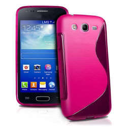 Силиконов калъф за Samsung Galaxy Ace 3 със S-образен дизайн - ярко розов