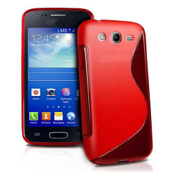 Силиконов калъф за Samsung Galaxy Ace 3 със S-образен дизайн - червен