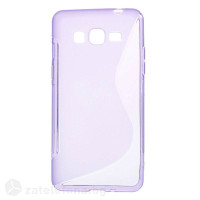 Силиконов калъф за Samsung Galaxy Grand Prime със S-образен дизайн - лилав