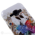 Гланциран силиконов калъф за Samsung Galaxy J1 - бял с пеперуда - 1 Гланциран силиконов калъф за Samsung Galaxy J1 - бял с пеперуда - 1