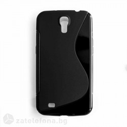 Силиконов калъф за Samsung Galaxy Mega 6.3 със S-образен дизайн - черен