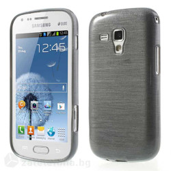 Силиконов калъф с бонбонена текстура за Samsung Galaxy S Duos 2 &ndash; сив