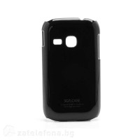 Пластмасов гланциран калъф за Samsung Galaxy Young S6310 - черен