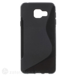 Силиконов калъф за Samsung Galaxy A3 2016 със S-образен дизайн  - черен