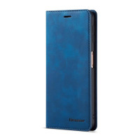 Кожен калъф страничен flip марка FORWENW за Samsung Galaxy A7 2018 – син
