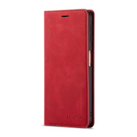 Кожен калъф страничен flip марка FORWENW за Samsung Galaxy A7 2018 – червен