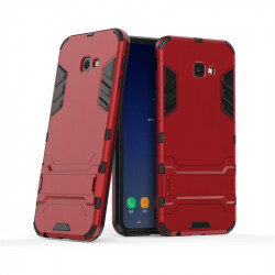 Хибриден гръб със стойка за Samsung Galaxy J4+ - червен