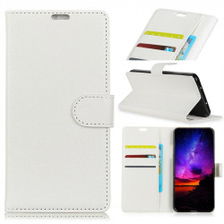 Кожен калъф тип портмоне за Samsung Galaxy J4+ - бял