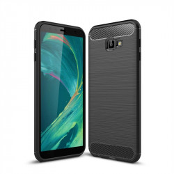 Релефен силиконов гръб за Samsung Galaxy J4+ - черен