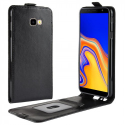 Кожен калъф flip за Samsung Galaxy J4+ - черен