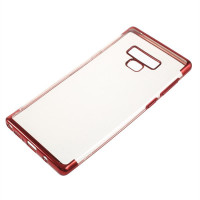 Прозрачен силиконов гръб за Samsung Galaxy Note9 с червен ръб