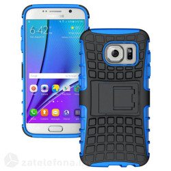 Двупластов калъф със стойка за Samsung Galaxy S7 - син