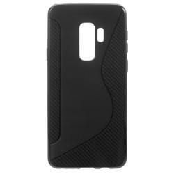 Силиконов гръб за Samsung Galaxy S9 Plus със S-образен дизайн  - черен