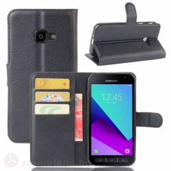 Кожен калъф тип портмоне за Samsung Galaxy Xcover 4 - черен