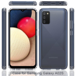 Хибриден гръб от силикон и пластмаса за Samsung Galaxy A02s - прозрачен