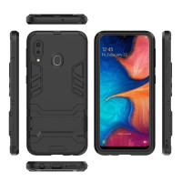 Хибриден гръб със стойка за Samsung Galaxy A20e - черен