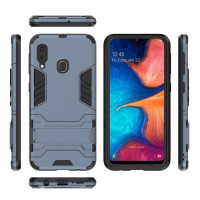 Хибриден гръб със стойка за Samsung Galaxy A20e - стоманено син