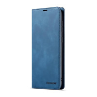 Кожен калъф тип портмоне марка FORWENW за Samsung Galaxy A20e - син