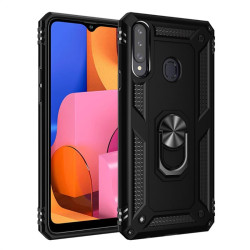 Хибриден гръб със стойка за Samsung Galaxy A20s - черен
