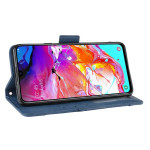 Кожен калъф тип портмоне с магнитна закопчалка за Samsung Galaxy A20s - тъмно син - 3