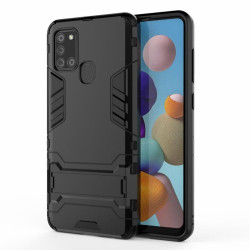 Хибриден гръб със стойка за Samsung Galaxy A21s - черен