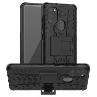 Двупластов гръб със стойка за Samsung Galaxy A21s - черен