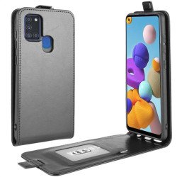 Кожен калъф flip за Samsung Galaxy A21s - черен