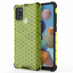 Хибриден гръб с ромбоидна шарка за Samsung Galaxy A21s - зелен