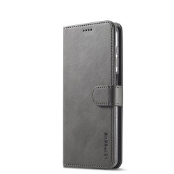 Кожен калъф тип портмоне марка LC.IMEEKE за Samsung Galaxy A22 4G - сив