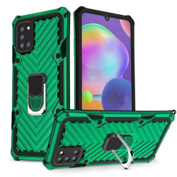 Хибриден гръб на черти със стойка за Samsung Galaxy A31 - зелен