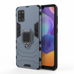 Хибриден гръб със стойка за Samsung Galaxy A31 - стоманено син