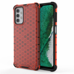 Хибриден гръб с ромбоидна шарка за Samsung Galaxy A32 5G - червен