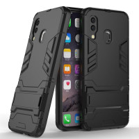 Хибриден гръб със стойка за Samsung Galaxy A40 - черен
