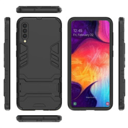 Хибриден гръб със стойка за Samsung Galaxy А50/A30s - черен