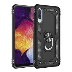 Хибриден гръб със стойка за Samsung Galaxy А50/A30s - черен