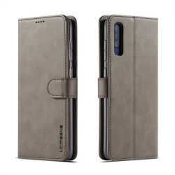 Кожен калъф тип портмоне марка LC.IMEEKE за Samsung Galaxy А50/A30s - сив