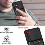 Хибриден гръб със стойка и слайдер за камера за Samsung Galaxy A51 - черен - 2
