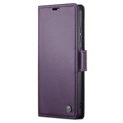Кожен калъф страничен flip марка CASEME за Samsung Galaxy A51 – лилав