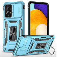 Хибриден гръб със стойка и слайдер за камера за Samsung Galaxy A52/A52s 5G - тъмно син