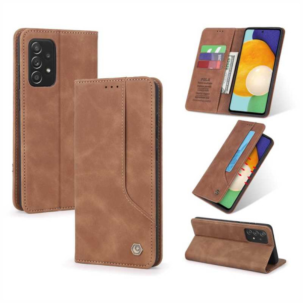 Калъф страничен flip марка POLA за Samsung Galaxy A52/A52s 5G – кафяв Калъф страничен flip марка POLA за Samsung Galaxy A52/A52s 5G – кафяв