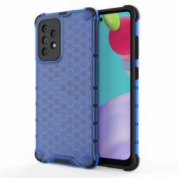 Хибриден гръб с ромбоидна шарка за Samsung Galaxy A52/A52s 5G - син