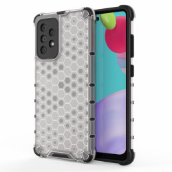 Хибриден гръб с ромбоидна шарка за Samsung Galaxy A52/A52s 5G - бял